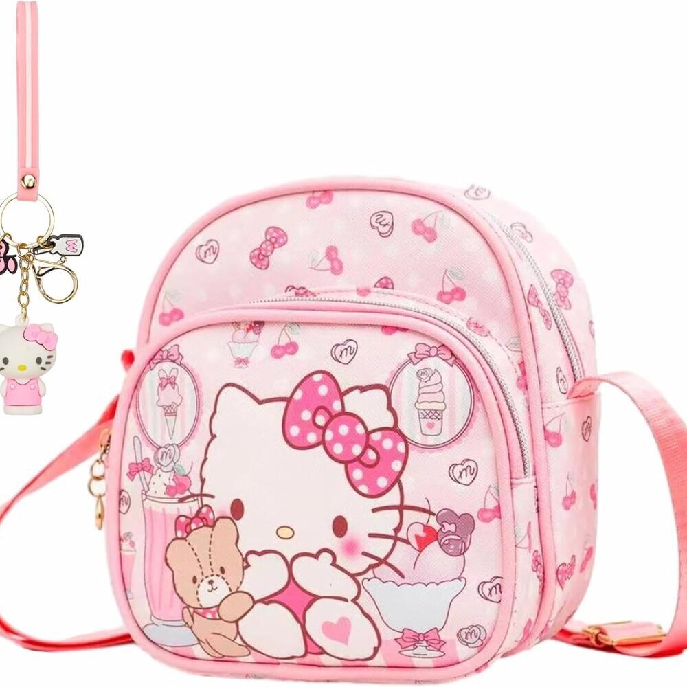 Cute Mini Crossbody Purse, Leather Messenger Shoulder Bag, Cartoon Design, A-g-e